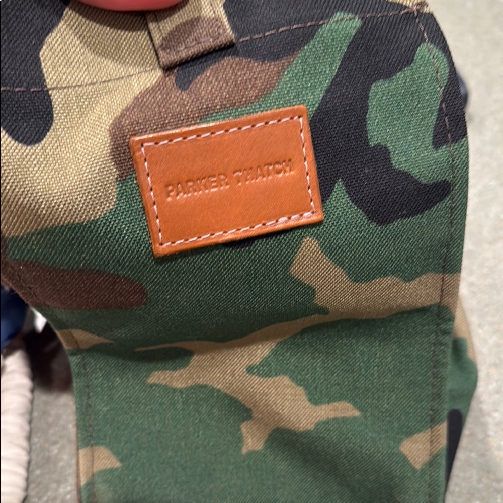 Camouflage Tote with Pink and Red Stripe - Picture 3 of 5